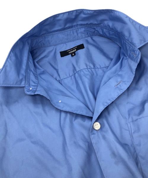 COMME des GARCONS HOMME（コムデギャルソン オム）COMME des GARCONS HOMME (コムデギャルソン オム) 綿ブロード ロゴ 半袖シャツ ブルー サイズ:Sの古着・服飾アイテム