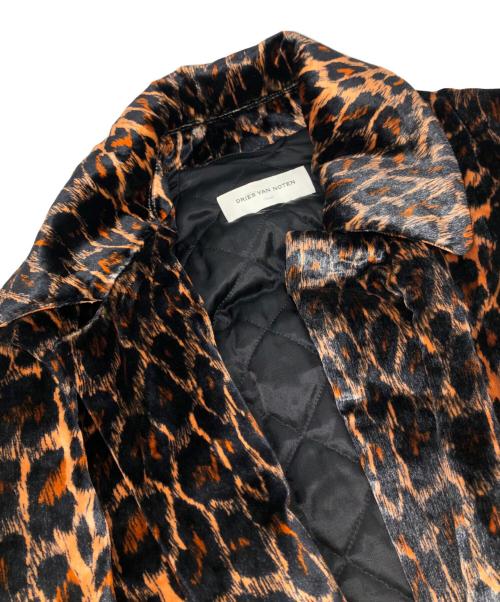 DRIES VAN NOTEN（ドリスヴァンノッテン）DRIES VAN NOTEN (ドリスヴァンノッテン) ベルベットレオパードジャケット ブラウン サイズ:Sの古着・服飾アイテム