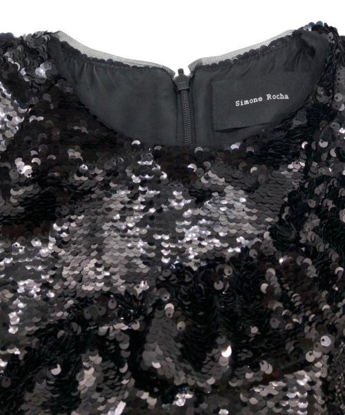 Simone Rocha（シモーネ ロシャ）Simone Rocha (シモーネ ロシャ) スパンコールブラウス ブラック サイズ:UK6の古着・服飾アイテム