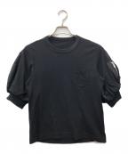 sacaiサカイ）の古着「Nylon Twill x Cotton Jersey T-Shirt」｜ブラック