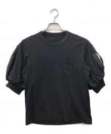 sacai（サカイ）の古着「Nylon Twill x Cotton Jersey T-Shirt」｜ブラック