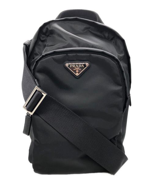 PRADA（プラダ）PRADA (プラダ) Re-Nylon サフィアーノレザーバックパック ブラックの古着・服飾アイテム