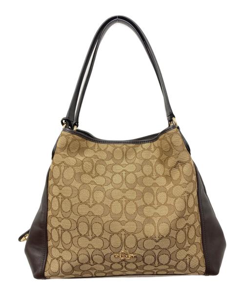 COACH（コーチ）COACH (コーチ) シグネチャー イーディ ハンドバッグ ブラウンの古着・服飾アイテム