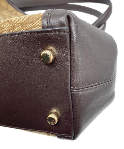 COACH（コーチ）COACH (コーチ) シグネチャー イーディ ハンドバッグ ブラウンの古着・服飾アイテム