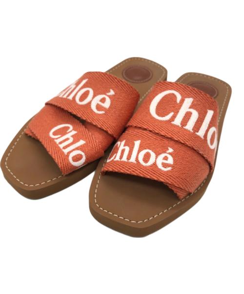 Chloe（クロエ）Chloe (クロエ) Woody フラットミュール オレンジ×ブラウン サイズ:SIZE 37の古着・服飾アイテム