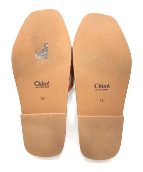 Chloe（クロエ）Chloe (クロエ) Woody フラットミュール オレンジ×ブラウン サイズ:SIZE 37の古着・服飾アイテム
