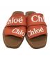 Chloe (クロエ) Woody フラットミュール オレンジ×ブラウン サイズ:SIZE 37：12000円