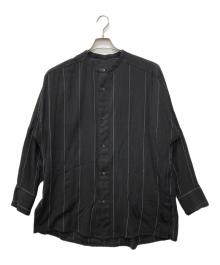 YANTOR（ヤントル）の古着「Pin-stripe Khadi Cotton Long Shirt/ピンストライプ カディコットン ロングシャツ」｜ブラック