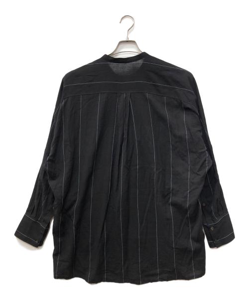 YANTOR（ヤントル）YANTOR (ヤントル) Pin-stripe Khadi Cotton Long Shirt/ピンストライプ カディコットン ロングシャツ ブラック サイズ:SIZE Mの古着・服飾アイテム
