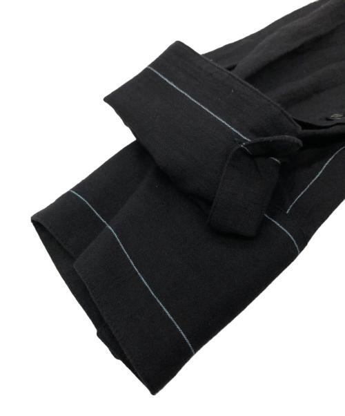 YANTOR（ヤントル）YANTOR (ヤントル) Pin-stripe Khadi Cotton Long Shirt/ピンストライプ カディコットン ロングシャツ ブラック サイズ:SIZE Mの古着・服飾アイテム