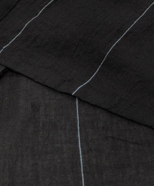 YANTOR（ヤントル）YANTOR (ヤントル) Pin-stripe Khadi Cotton Long Shirt/ピンストライプ カディコットン ロングシャツ ブラック サイズ:SIZE Mの古着・服飾アイテム