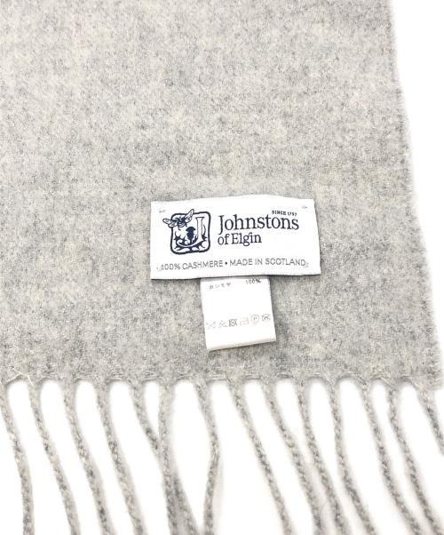 JOHNSTONS OF ELGIN（ジョンストンズ オブ エルガン）JOHNSTONS OF ELGIN (ジョンストンズ オブ エルガン) カシミヤフリンジストール グレーの古着・服飾アイテム