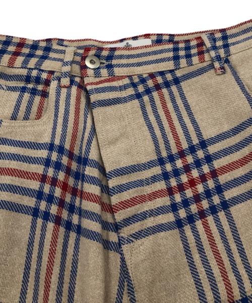 Vivienne Westwood（ヴィヴィアンウエストウッド）Vivienne Westwood (ヴィヴィアンウエストウッド) チェックバナナパンツ ベージュ サイズ:Mの古着・服飾アイテム