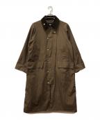 Barbourバブアー）の古着「BURGHLEY ノンオイルロングコート」｜ブラウン