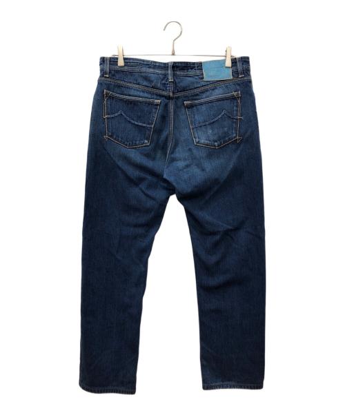 JACOB COHEN（ヤコブコーエン）JACOB COHEN (ヤコブコーエン) ハラコパッチデニムパンツ ブルー サイズ:34の古着・服飾アイテム