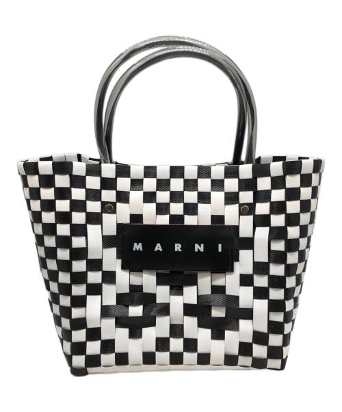 MARNI（マルニ）MARNI (マルニ) フラワーカフェピクニックバッグ ホワイト×ブラック サイズ:下記参照の古着・服飾アイテム
