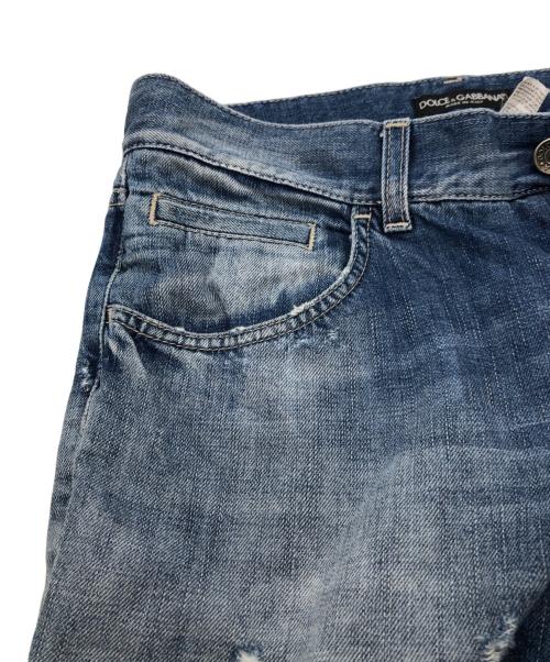 DOLCE & GABBANA（ドルチェ＆ガッバーナ）DOLCE & GABBANA (ドルチェ＆ガッバーナ) バックプレートクラッシュデニムパンツ ブルー サイズ:SIZE 44の古着・服飾アイテム