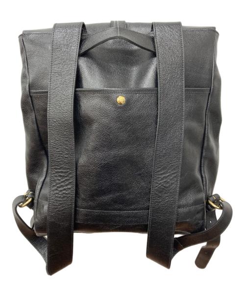 IL BISONTE（イル ビゾンテ）IL BISONTE (イル ビゾンテ) ロールトップレザーバックパック ブラックの古着・服飾アイテム