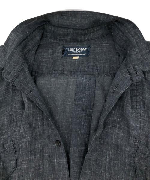 ISSEY MIYAKE（イッセイミヤケ）ISSEY MIYAKE (イッセイミヤケ) SKYLINE リネンプルオーバーシャツ ネイビー サイズ:印字消えのため不明の古着・服飾アイテム