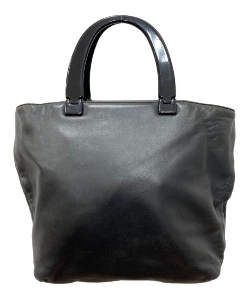 PRADA（プラダ）PRADA (プラダ) プラスチックハンドル ナッパーレザーハンドバッグ ブラックの古着・服飾アイテム