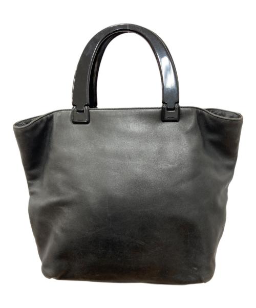 PRADA（プラダ）PRADA (プラダ) プラスチックハンドル ナッパーレザーハンドバッグ ブラックの古着・服飾アイテム