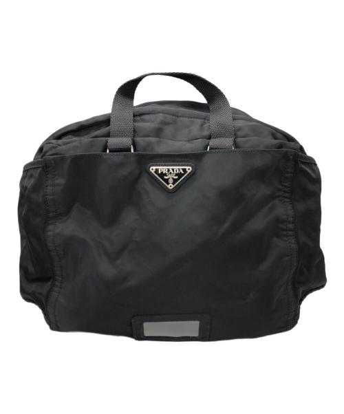 PRADA（プラダ）PRADA (プラダ) 3WAY三角プレートナイロンバッグ/ウエストバッグ ブラックの古着・服飾アイテム