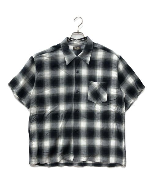 SUGAR CANE（シュガーケーン）SUGAR CANE (シュガーケーン) RAYON OMBRE CHECK OPEN SHIRT グレー サイズ:SIZE Lの古着・服飾アイテム