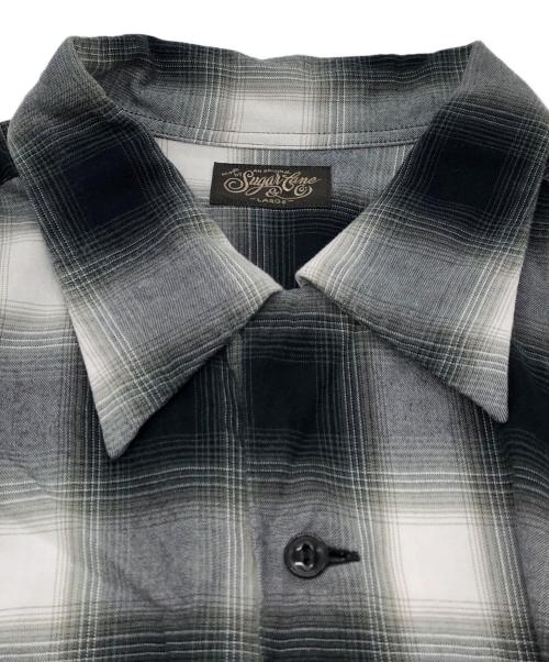 SUGAR CANE（シュガーケーン）SUGAR CANE (シュガーケーン) RAYON OMBRE CHECK OPEN SHIRT グレー サイズ:SIZE Lの古着・服飾アイテム