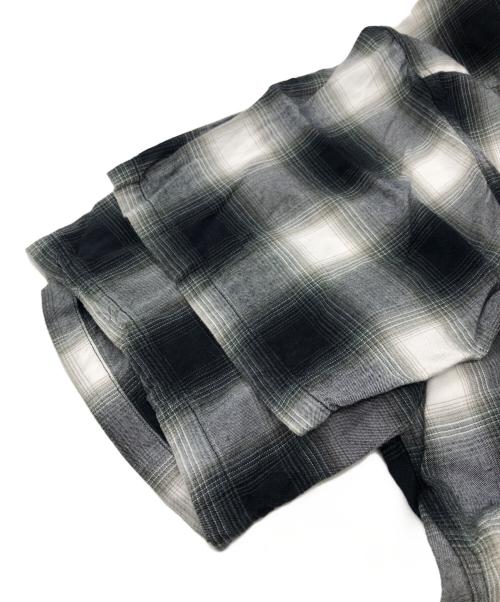 SUGAR CANE（シュガーケーン）SUGAR CANE (シュガーケーン) RAYON OMBRE CHECK OPEN SHIRT グレー サイズ:SIZE Lの古着・服飾アイテム