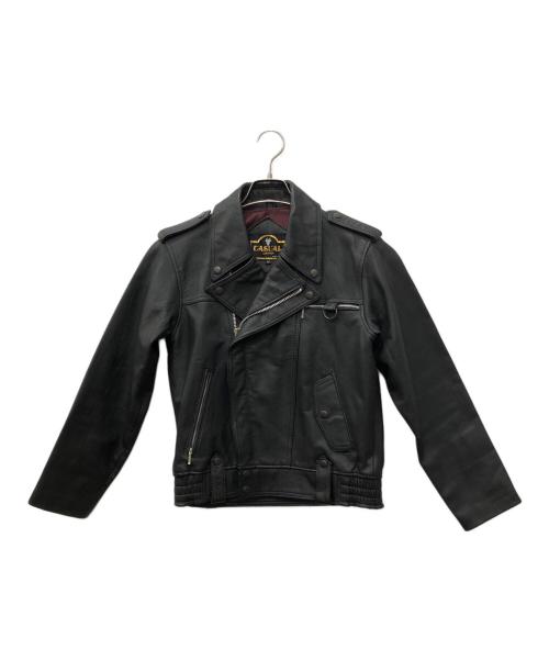 casual leather（カジュアルレザー）casual leather (カジュアルレザー) レザージャケット ブラック サイズ:Mの古着・服飾アイテム