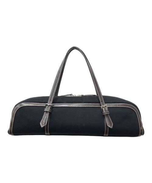 BURBERRY BLUE LABEL（バーバリー ブルー レーベル）BURBERRY BLUE LABEL (バーバリー ブルー レーベル) キャンバスボストンバッグ ブラックの古着・服飾アイテム