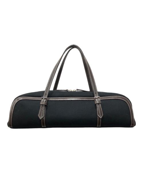 BURBERRY BLUE LABEL（バーバリー ブルー レーベル）BURBERRY BLUE LABEL (バーバリー ブルー レーベル) キャンバスボストンバッグ ブラックの古着・服飾アイテム