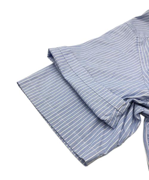 PLAY COMME des GARCONS（プレイコムデギャルソン）PLAY COMME des GARCONS (プレイコムデギャルソン) ハートワッペンストライプシャツ ブルー サイズ:SIZE Mの古着・服飾アイテム