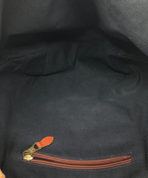 IL BISONTE（イル ビゾンテ）IL BISONTE (イル ビゾンテ) キャンバス×レザーコンビ トートバッグ ブラック×ブラウンの古着・服飾アイテム