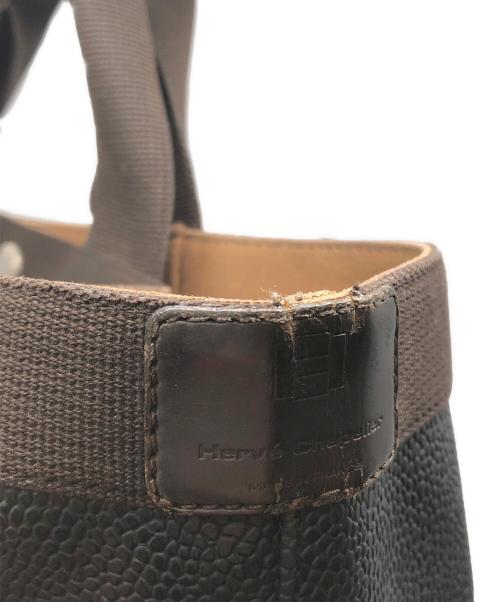 Herve Chapelier（エルベシャプリエ）Herve Chapelier (エルベシャプリエ) リュクス コーテッドキャンバス スクエアトート ブラックの古着・服飾アイテム
