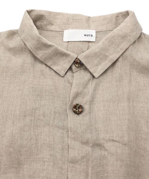 HUIS（ハウス）HUIS (ハウス) シャトルリネンライトショートスリーブロングシャツ ベージュ サイズ:SIZE FREEの古着・服飾アイテム