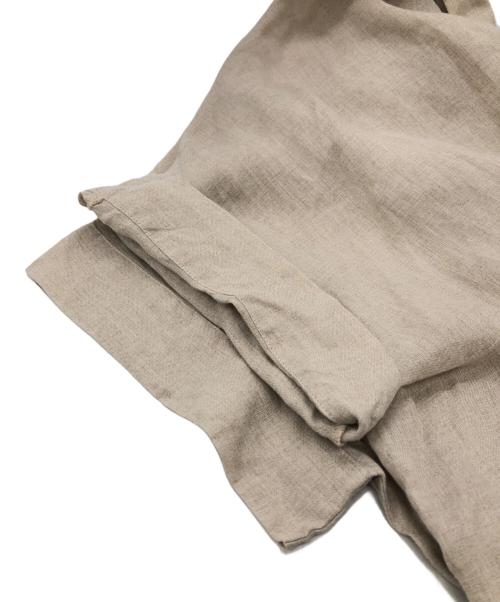 HUIS（ハウス）HUIS (ハウス) シャトルリネンライトショートスリーブロングシャツ ベージュ サイズ:SIZE FREEの古着・服飾アイテム