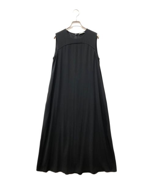 theory luxe（セオリーリュクス）theory luxe (セオリーリュクス) サテンノースリーブロングワンピース ブラック サイズ:38の古着・服飾アイテム
