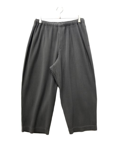 HOMME PLISSE ISSEY MIYAKE（オム プリッセ イッセイ ミヤケ）HOMME PLISSE ISSEY MIYAKE (オム プリッセ イッセイ ミヤケ) プリーツワイドパンツ グレー サイズ:2の古着・服飾アイテム