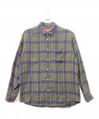 SUPREMEシュプリーム）の古着「Basket Weave Plaid Shirt」｜ブルー×イエロー