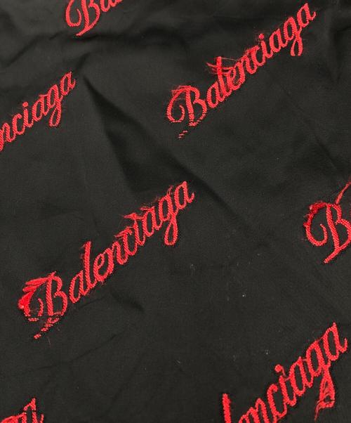 BALENCIAGA（バレンシアガ）BALENCIAGA (バレンシアガ) ロゴ刺繍レーヨン混シャツ ブラック サイズ:36の古着・服飾アイテム