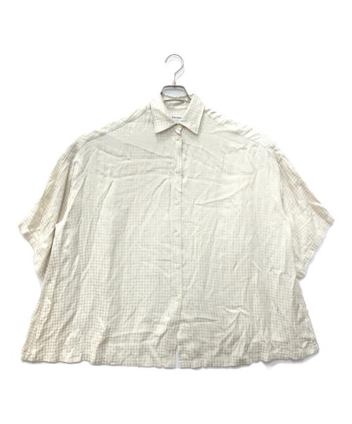 BALENCIAGA（バレンシアガ）BALENCIAGA (バレンシアガ) ハウンドトゥースチェックS/Sシャツ アイボリー サイズ:SIZE 34の古着・服飾アイテム
