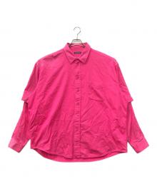 BALENCIAGA（バレンシアガ）の古着「BBロゴオーバーサイズダブルスリーブL/Sシャツ」｜ピンク