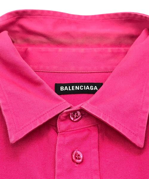 BALENCIAGA（バレンシアガ）BALENCIAGA (バレンシアガ) BBロゴオーバーサイズダブルスリーブL/Sシャツ ピンク サイズ:SIZE 43の古着・服飾アイテム