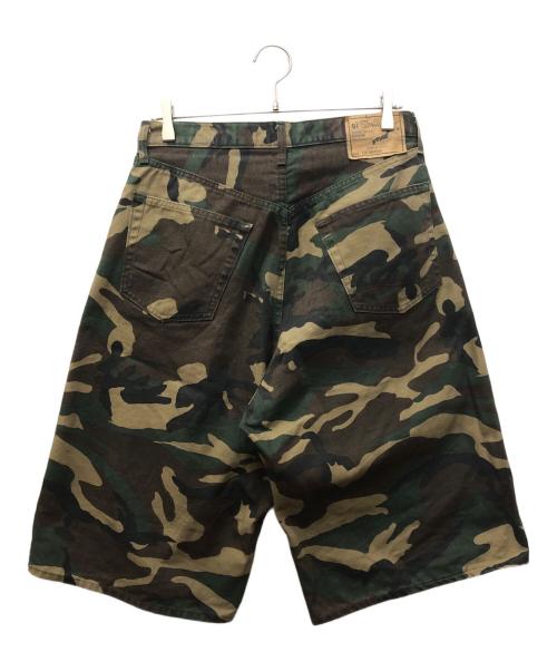 orSlow（オアスロウ）orSlow (オアスロウ) BEAMS (ビームス) 100 super dad woodland camo short pants グリーン サイズ:JPN M（2）の古着・服飾アイテム