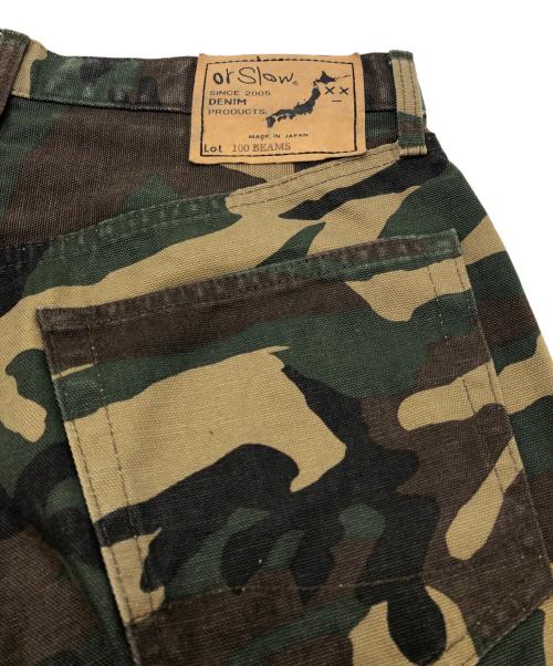 orSlow（オアスロウ）orSlow (オアスロウ) BEAMS (ビームス) 100 super dad woodland camo short pants グリーン サイズ:JPN M（2）の古着・服飾アイテム