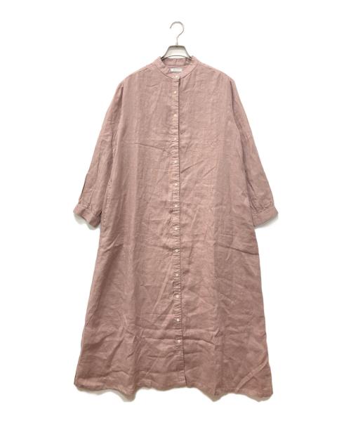fog linen work（フォグリネンワーク）fog linen work (フォグリネンワーク) リネンバンドカラーシャツワンピース ピンク サイズ:FREE 未使用品の古着・服飾アイテム