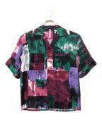 TAKESHI KOSAKA by Y's Pink Labelタケシコウサカ バイ ワイズピンクレーベル）の古着「総柄オープンカラーシャツ」｜パープル