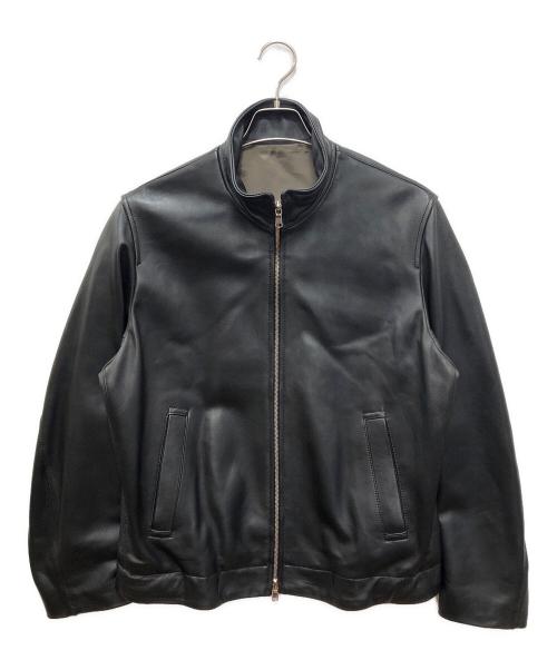 UNITED ARROWS（ユナイテッドアローズ）UNITED ARROWS (ユナイテッドアローズ) スタンドカラーレザーブルゾン ブラック サイズ:SIZE Sの古着・服飾アイテム
