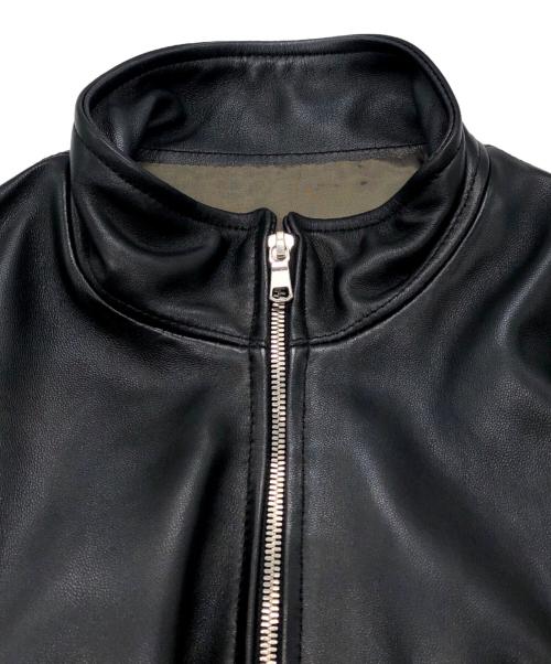 UNITED ARROWS（ユナイテッドアローズ）UNITED ARROWS (ユナイテッドアローズ) スタンドカラーレザーブルゾン ブラック サイズ:SIZE Sの古着・服飾アイテム